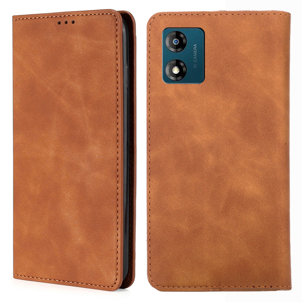 For Motorola Moto E13 4G Card Holder Protective Cover Skin-touch Leather Stand Phone Case For Motorola Moto E13 4G Card Holder Protective Cover Skin-touch Leather Stand Phone Case